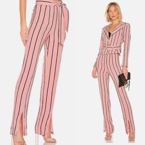 Lover’s + Friends | Revolve Pink Stripe Hendrix High Rise Pants | Size small